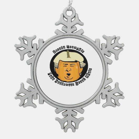 Ornement Flocon De Neige Halloween Trumpkin Citrouille classique (Devant)