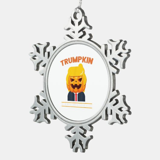 Ornement Flocon De Neige Halloween Trumpkin drôle Citrouille Halloween (Vue impression)