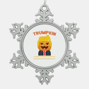 Ornement Flocon De Neige Halloween Trumpkin drôle Citrouille Halloween