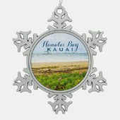 Ornement Flocon De Neige Hanalei Bay Kauai Hawaii Beach + Bateaux (Devant)