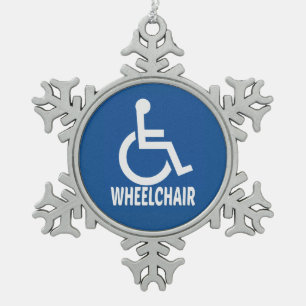 Ornement Flocon De Neige Handicap Fauteuil roulant