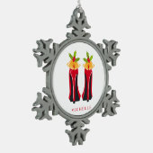 Ornement Flocon De Neige Haut talons rouges avec cloches de Noël (Gauche)