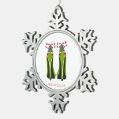 Ornement Flocon De Neige Haut talons verts avec Sucres de canne (Vue impression)