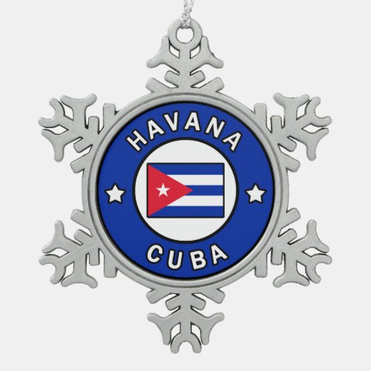 Ornement Flocon De Neige Havane Cuba (Devant)