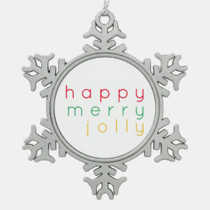 Ornement Flocon De Neige HEUREUX JEUX JOLLY Pewter Snowflake Ornament