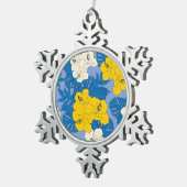 Ornement Flocon De Neige Hibiscus fleurs et feuilles (Vue impression)