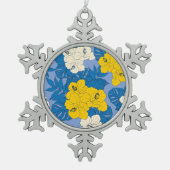 Ornement Flocon De Neige Hibiscus fleurs et feuilles (Devant)