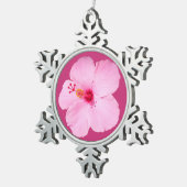 Ornement Flocon De Neige Hibiscus rose Fleur tropicale (Vue impression)
