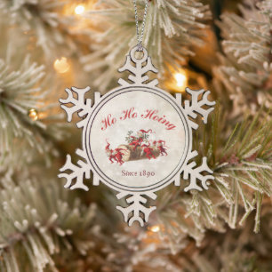 Ornement Flocon De Neige Ho Ho Hoing depuis 1890 gnomes vintages