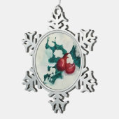 Ornement Flocon De Neige Holly dans la neige (Vue impression)