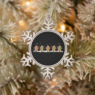 Ornement Flocon De Neige Homme en pain d'épices Mignon Noël Fête Baker