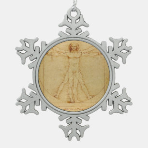 Ornement Flocon De Neige Homme vitruvien par Leonardo Da Vinci