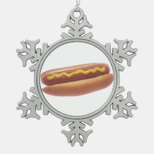 Ornement Flocon De Neige Hot-dog avec de la moutarde