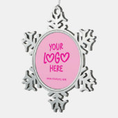 Ornement Flocon De Neige Hot Pink Business Logo Site (Vue impression)
