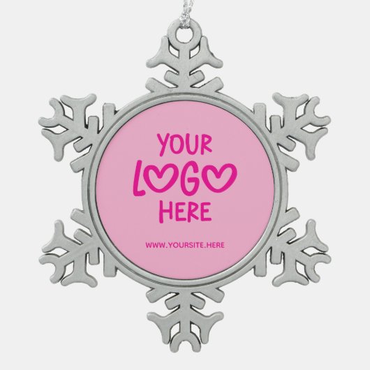 Ornement Flocon De Neige Hot Pink Business Logo Site (Devant)