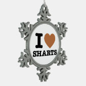 Ornement Flocon De Neige I Heart Sharts Funny Graphic (Gauche)