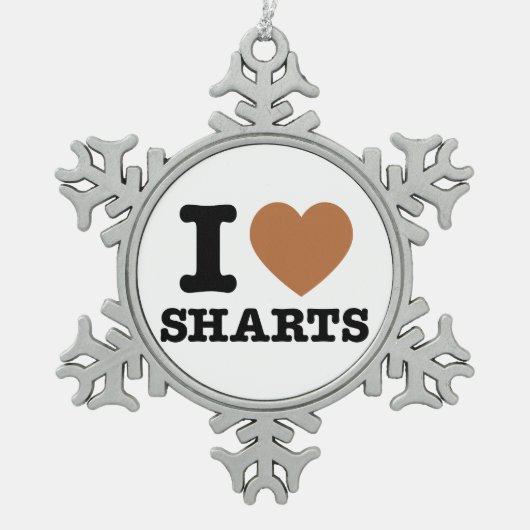Ornement Flocon De Neige I Heart Sharts Funny Graphic (Devant)