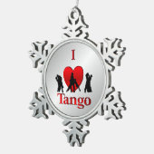 Ornement Flocon De Neige I Heart Tango Danse Pewter Snowflake Ornament (Vue impression)