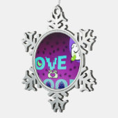 Ornement Flocon De Neige "I Love Moon" - Un design d'art céleste fantasque (Vue impression)