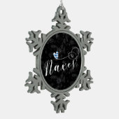 Ornement Flocon De Neige I Love Naxos, Drapeau Grec (Gauche)