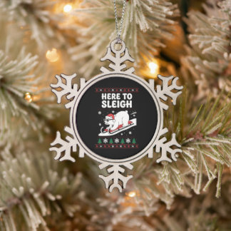 Ornement Flocon De Neige Ici pour faire du traîneau ours polaire de Noël Xm
