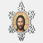 Ornement Flocon De Neige Icône du Christ (Vue impression)