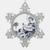 Ornement Flocon De Neige Illustration Art Nouveau de chanteurs de Noël médi (Devant)