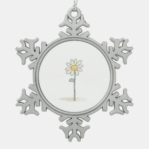 Ornement Flocon De Neige Illustration Daisy - Fleur Douce Simple