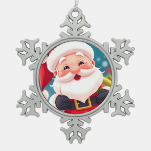 Ornement Flocon De Neige Illustration de Père Noël joyeux célébrant