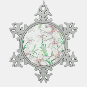 Ornement Flocon De Neige Illustration White Lilies