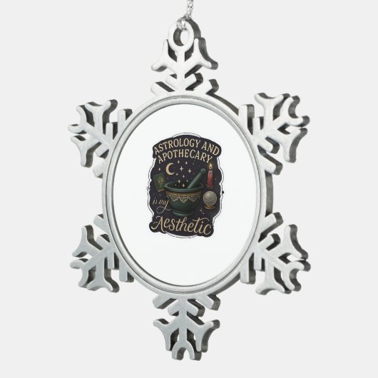 Ornement Flocon De Neige Imaginaire Whimsigoth - Forêts mystiques, Lunes et (Vue impression)