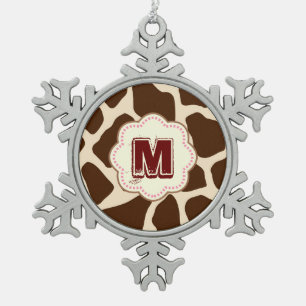 Ornement Flocon De Neige Impression de girafe