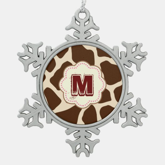 Ornement Flocon De Neige Impression de girafe (Devant)