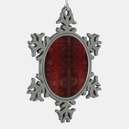 Ornement Flocon De Neige Impression Python rouge et noir (Gauche)