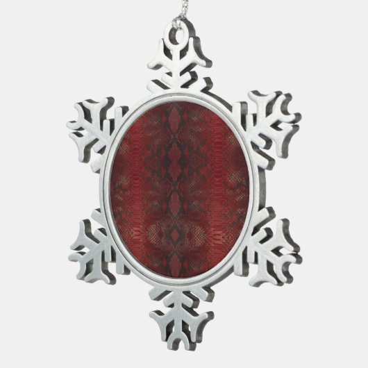 Ornement Flocon De Neige Impression Python rouge et noir (Vue impression)