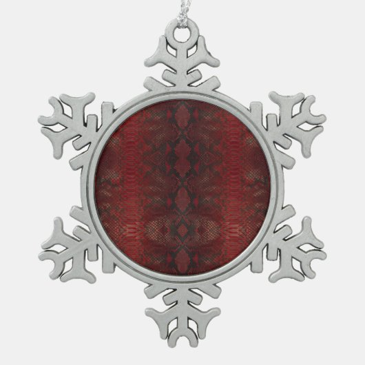 Ornement Flocon De Neige Impression Python rouge et noir (Devant)