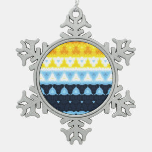 Ornement Flocon De Neige Indicateur de la fierté AroAce Super géométrique B