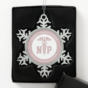 Ornement Flocon De Neige Infirmière de NP personnalisée Praticien Diplôme C