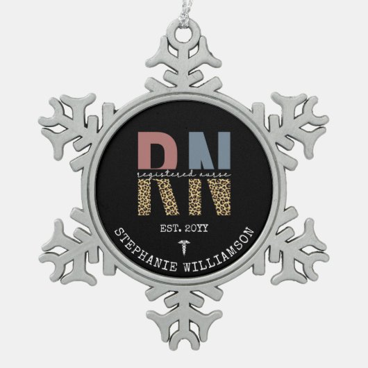 Ornement Flocon De Neige Infirmière inscrite à la RN personnalisée (Devant)