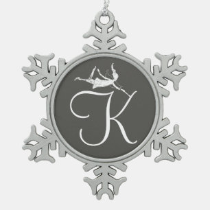 Ornement Flocon De Neige Initiale de fée d'art : K