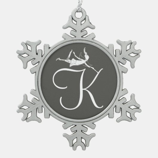 Ornement Flocon De Neige Initiale de fée d'art : K (Devant)