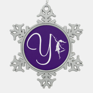 Ornement Flocon De Neige Initiale de fée d'art : Y