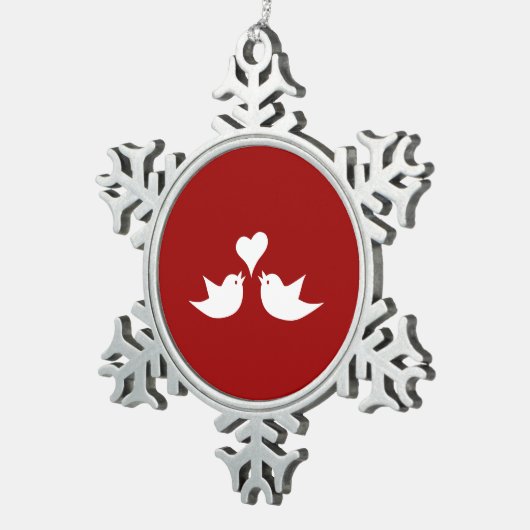 Ornement Flocon De Neige Inséparables avec le coeur épousant Enagement (Vue impression)