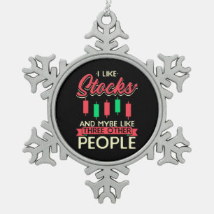 Ornement Flocon De Neige Investisseur J'Aime Les Stocks