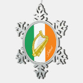 Ornement Flocon De Neige Ireland Snowflake, Harp, Irish Flag (Vue impression)