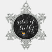 Ornement Flocon De Neige Isles of Scilly Drapeau Coeur (Devant)