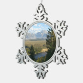 Ornement Flocon De Neige Jackson Hole Mountains et River (Vue impression)