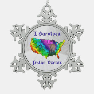 Ornement Flocon De Neige J'ai survécu au tourbillon polaire