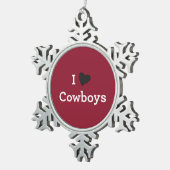 Ornement Flocon De Neige J'aime des cowboys (Vue impression)
