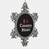 Ornement Flocon De Neige J'aime la musique country (Gauche)